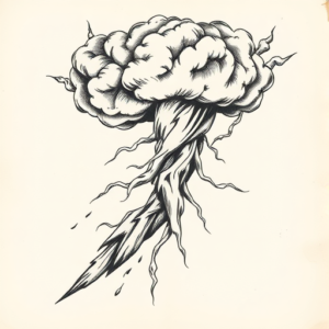 Engraving Storm Tattoo