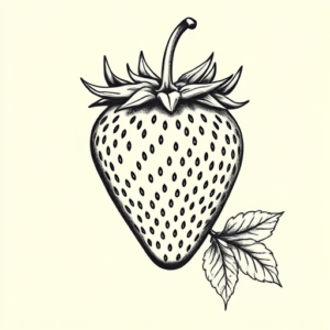 Engraving Strawberry Tattoo