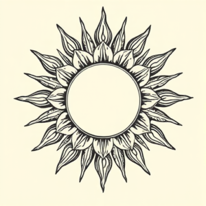 Engraving Sun Tattoo