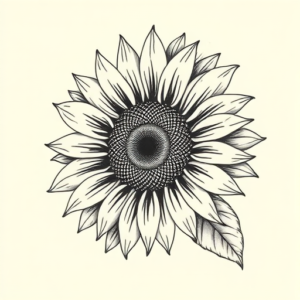 Engraving Sunflower Tattoo