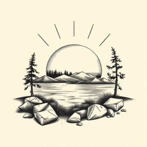 Engraving Sunset Tattoo