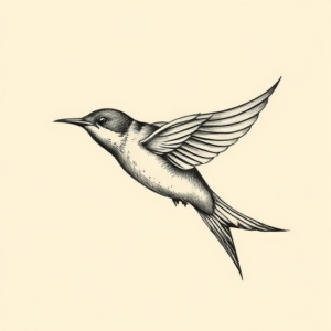 Engraving Swallow Tattoo