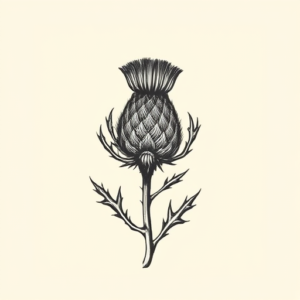 Engraving Thistle Tattoo