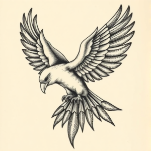 Engraving Thunderbird Tattoo