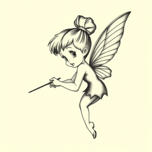 Engraving Tinkerbell Tattoo