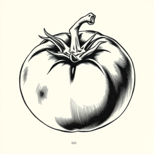 Engraving Tomato Tattoo