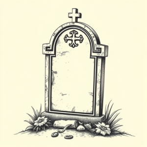 Engraving Tombstone Tattoo