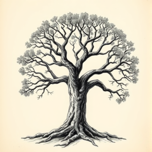 Engraving Tree Tattoo