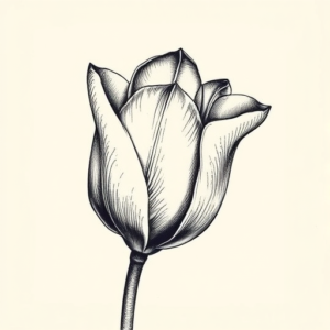 Engraving Tulip Tattoo