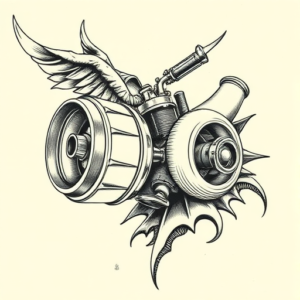 Engraving Turbo Tattoo