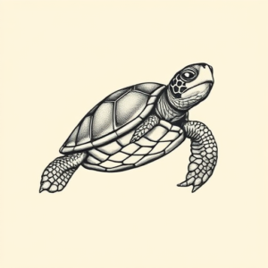Engraving Turtle Tattoo