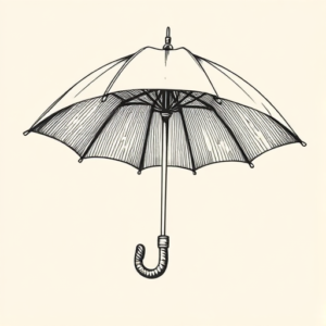 Engraving Umbrella Tattoo