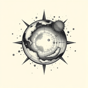 Engraving Universe Tattoo