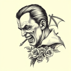 Engraving Vampire Tattoo