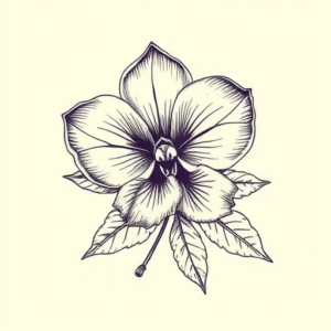 Engraving Violet Tattoo