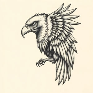 Engraving Vulture Tattoo