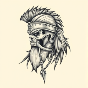 Engraving Warrior Tattoo