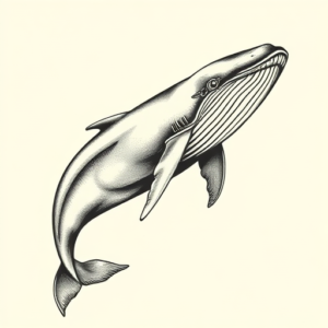 Engraving Whale Tattoo