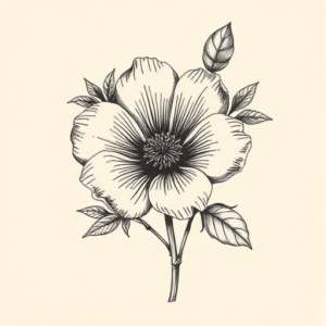 Engraving Wildflower Tattoo