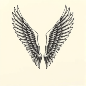Engraving Wings Tattoo