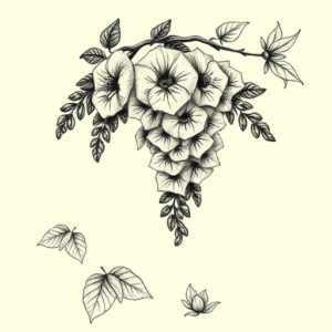 Engraving Wisteria Tattoo