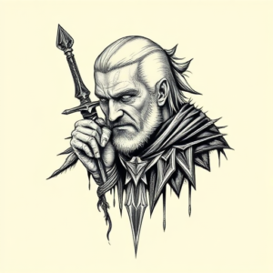 Engraving Witcher Tattoo