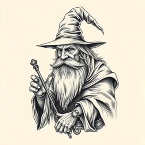Engraving Wizard Tattoo