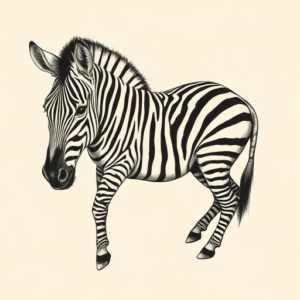 Engraving Zebra Tattoo