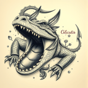 Fantasy Realism Alligator Tattoo