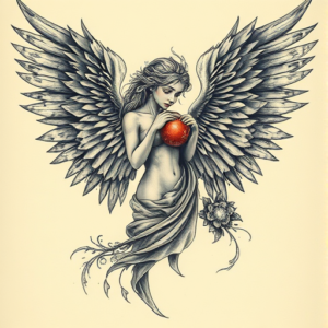 Fantasy Realism Angel Tattoo