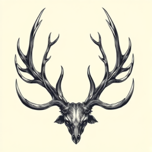 Fantasy Realism Antler Tattoo