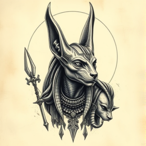 Fantasy Realism Anubis Tattoo