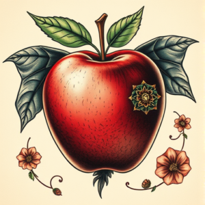 Fantasy Realism Apple Tattoo