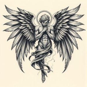 Fantasy Realism Archangel Tattoo