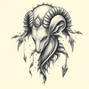 Fantasy Realism Aries Tattoo