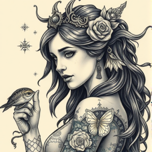 Fantasy Realism Artemis Tattoo