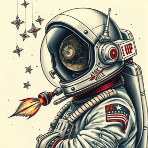 Fantasy Realism Astronaut Tattoo