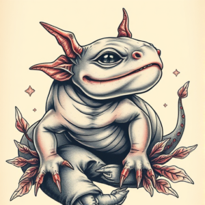 Fantasy Realism Axolotl Tattoo