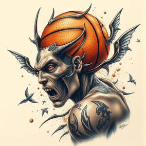 Fantasy Realism Basketball Tattoo