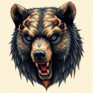 Fantasy Realism Bear Tattoo