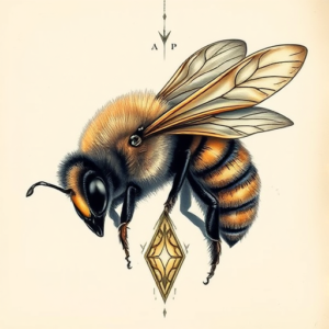 Fantasy Realism Bee Tattoo