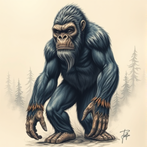 Fantasy Realism Bigfoot Tattoo