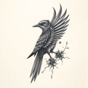Fantasy Realism Bird Tattoo