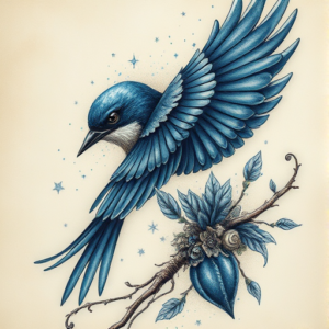Fantasy Realism Bluebird Tattoo
