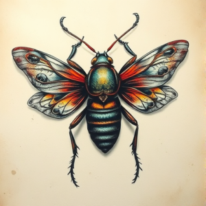 Fantasy Realism Bug Tattoo