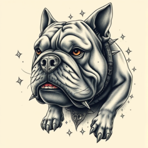 Fantasy Realism Bulldog Tattoo