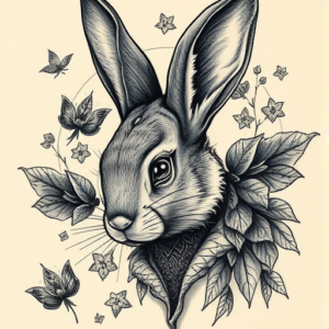 Fantasy Realism Bunny Tattoo