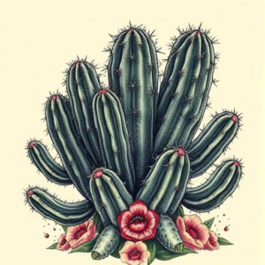Fantasy Realism Cactus Tattoo