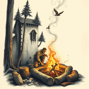 Fantasy Realism Campfire Tattoo