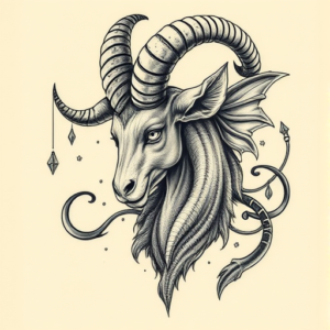 Fantasy Realism Capricorn Tattoo
